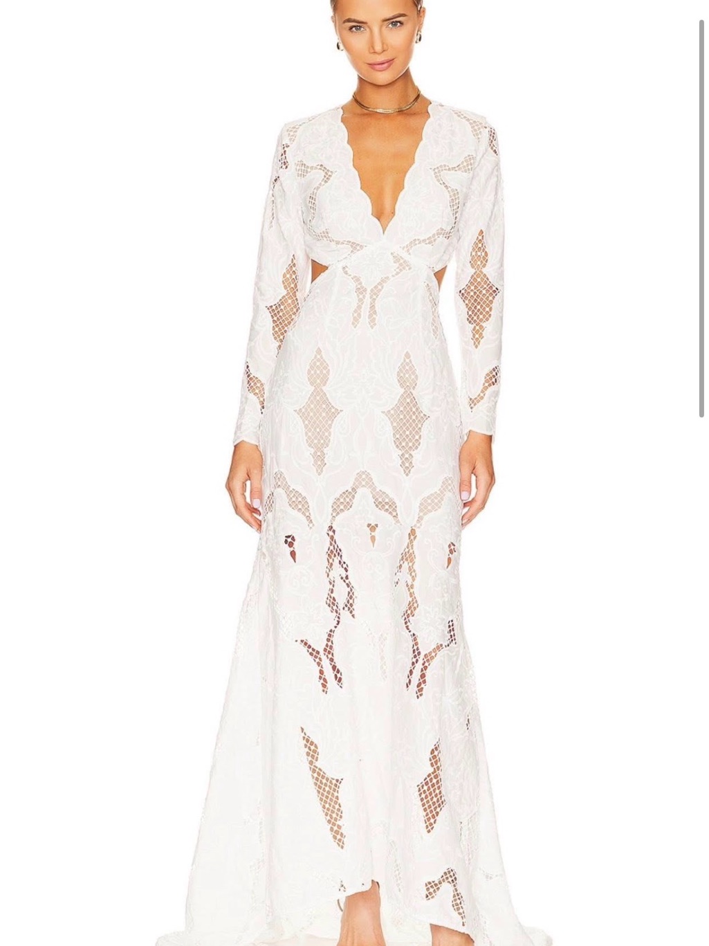 Elliatt White Lace Cutout Maxi Dress